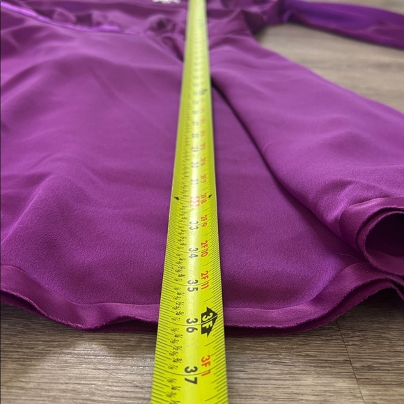 Milly Elma Long Sleeve Satin Purple Dress Mini Size 2 - Picture 8 of 11